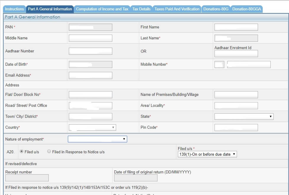 ITR General Information